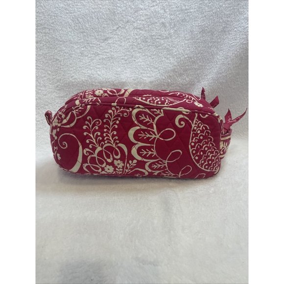 Vera Bradley Twirly Birds Pink Travel Cosmetic Case Zipper W Extra Pocket - Picture 5 of 8